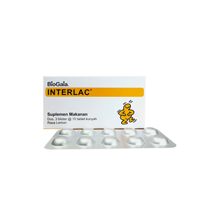 Interlac Kunyah Rasa Lemon 10 Tablet